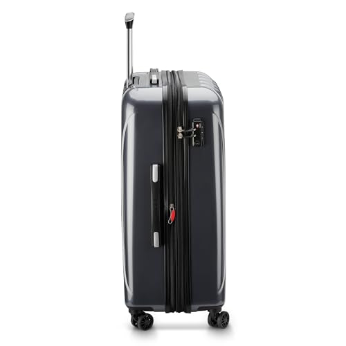 DELSEY PARIS Helium Aero Hardside Expandable Luggage with Spinner Wheels, Titanium, Checked-Medium 24 Inch - color: Titanium, size: Checked-Medium 24 Inch
