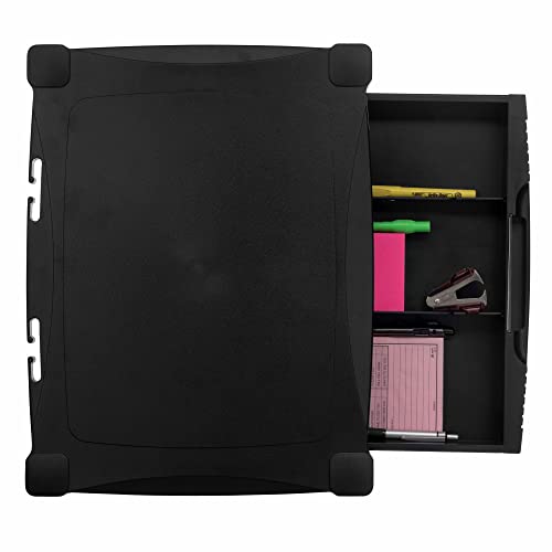 Kantek Two-Level Monitor Stand, 17" X 13.25" X 3.5" To 7", Black, Supports 50 Lbs - style: Two Level with Drawer