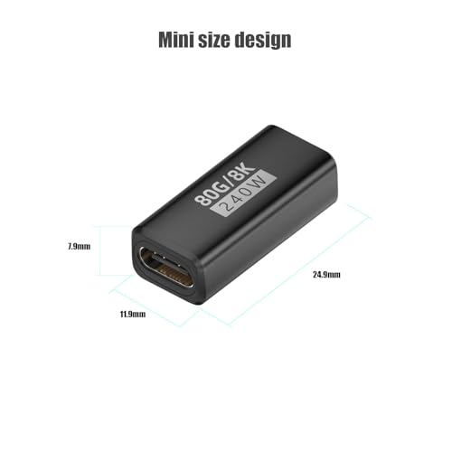 3Pack USB C Coupler Thunderbolt 5,120Gbps USB C Female to Female | 240W Fast Charging,Dual 8K,16K,@60hz Video,for MacBook, Ipad, Thunderbolt 5/4/3,iPhone 17,USB4,Razer Blade - color: Black