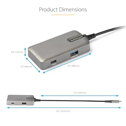 StarTech 4-in-1 USB-C Hub, 4K 60Hz HDMI, Alt-Mode, 100W PD, MacBook, TAA | Extra long 10in 25cm cable, Surface Pro 7 iPad Pro HP Elite, Thunderbolt 3/4, Chromebooks, Ultrabooks, Fast speed - style: 4-IN-1