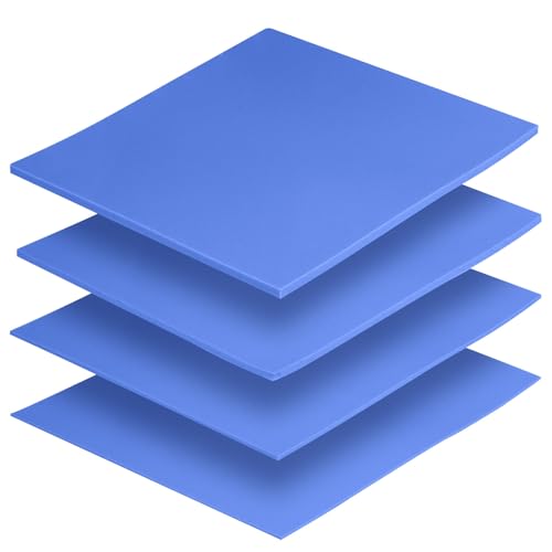 4 Pack Thermal Pad, 100 x 100 mm x [0.5 mm + 1 mm + 1.5 mm + 2 mm] Silicone Cooling Pad 6 W/m.K GPU Non Conductive Heat Resistance Extreme Odyssey Cover for Laptop Heatsink CPU GPU SSD IC LED Cooler - color: 6W Blue, size: 100x100mm-4 Pack