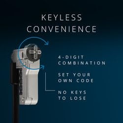 Kensington PortLock Combination Laptop Lock for USB-C Slots, 6ft Carbon Steel Security Cable, Resettable 4-Digit Code, for Laptops, Chromebooks & Tablets (K64549WW) Black