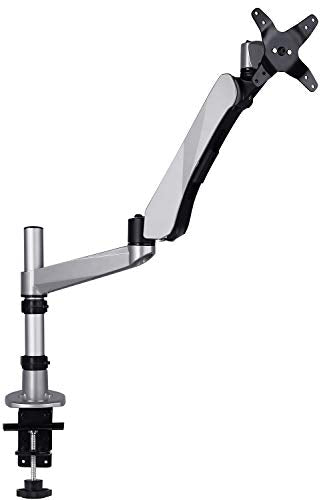 Mount-It! Premium Modular Monitor Desk Mount Arm Stand | Full Motion Gas Spring Arm Fits 19 21.5 24 27 32 Inch Computer Screens with 75 100 VESA Patterns | C-Clamp and Grommet Bases | 17.6 Pound Limit
