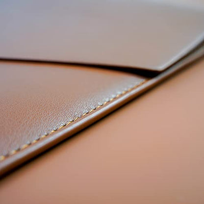 PU Leather Laptop Sleeve Compatible with New 14 inch MacBook Pro A2992 A2918 A2442,Old MacBook Pro Air 13, Surface Laptop 13.5, Thinkpad X1 Carbon 14 Color Set of 4PCS Dark Brown - color: Dark Brown, size: 14Inch Laptop