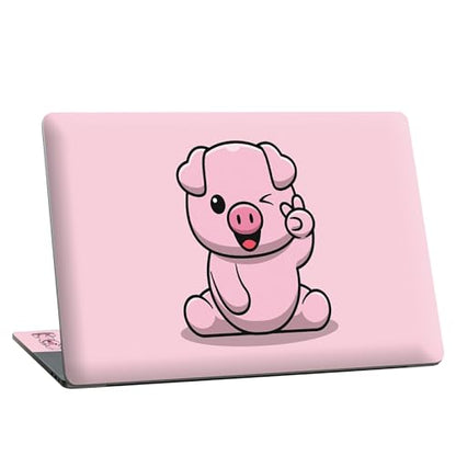 Universal Laptop Skin Sticker with 2 Wrist Pad Skins, Waterproof Scratch Resistant Vinyl Laptop Cover Decal, Cut to Fit for 11–15.6 Inch MacBook HP Dell Lenovo, Pink Pig - color: Pink Pig