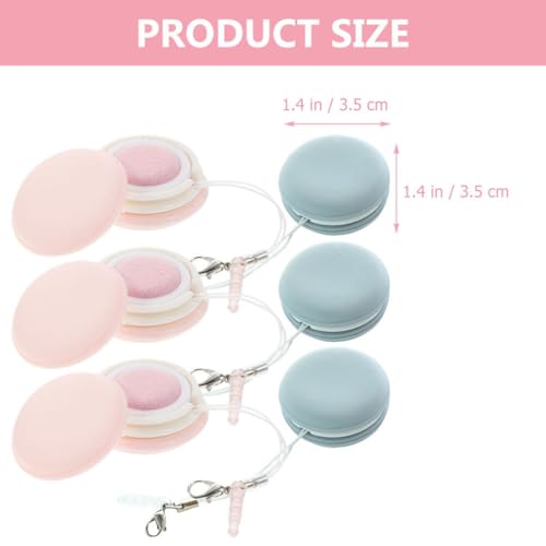 GLEAVI Pouch Microfiber Cleaning Cloth - 6pcs Mini Phone Screen Wiper Macaron Shape - Portable Lens & Screen Cleaner Cloth Keychain Glasses Eyeglass Brush (Pink,Blue)