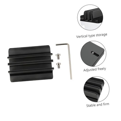 Mikinona Aluminum Alloy Laptop Stand Vertical Dual Slot Holder, Portable Notebook and Tablet Rack Base for Desk Organization, Space-Saving Laptop Vertical Support for Home and Office Use