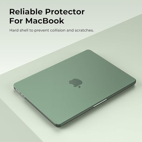 EooCoo Case Compatible with MacBook Air 13 inch M5 2026-2022 M4 M3 M2 A3449 A3240 A3113 A2681, Matte Hard Shell Scratch Resistant Protective Cover for Mac Air 13.6 inch, Midnight Green - color: Matte Midnight Green, size: Air 13.6-inch