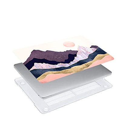 LanBaiLan Compatible with MacBook Air 13 inch Case M5 2026 M4 2025 M3 M2 2024-2022 A3449 A3240 A3113 A2681, 13.6 Plastic Hard Shell Case & Keyboard Cover, Moon Mountains - color: Moon Mountains