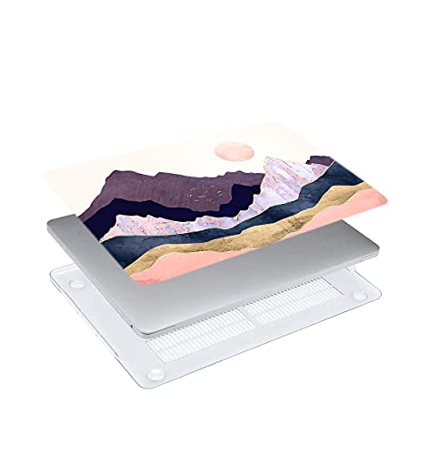 LanBaiLan Compatible with MacBook Air 13 inch Case M5 2026 M4 2025 M3 M2 2024-2022 A3449 A3240 A3113 A2681, 13.6 Plastic Hard Shell Case & Keyboard Cover, Moon Mountains - color: Moon Mountains