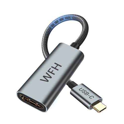 WFH USB C to HDMI Adapter [4K@60Hz],Thunderbolt 3/4 to HDMI Adapter,High-Speed Type C HDMI Converter,Compatible for MacBook Pro,iPhone17 Max Plus,iPad Air,XPS,Galaxy S24Ultra,iMac Mini Etc-Gray - color: Grey