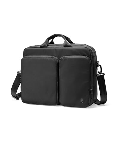tomtoc A33 Laptop Briefcase Shoulder Bag for 15.6-16.2 Inch Laptop, Slim design with expandable large capacity for Accessory & Document Storage, Water-Resistant & Durable Recycled Fabric - size: Fits 16" laptop (Expandable)