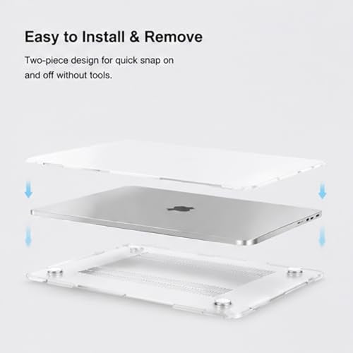 Crystal Clear Case for MacBook Air 13 inch A1466 A1369 2010-2017 Release, 5 in 1 Plastic Hard Shell&Keyboard Cover&Screen Protector&Webcam Cover, Transparent - color: Clear