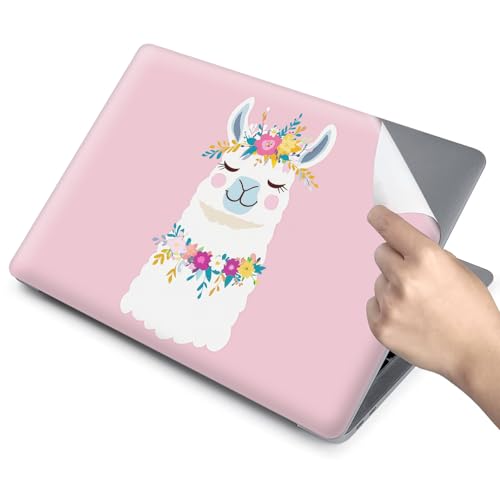 Universal Laptop Skin for 13-16 Inch Laptops,Vinyl Protective Sticker Decal,Easy DIY Trim-to-Fit for HP/Dell/MacBook,Bubble-Free & Removable,Pink Cute Alpaca - color: Pink Cute Alpaca