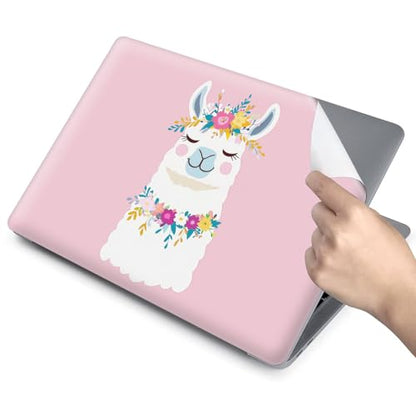 Universal Laptop Skin for 13-16 Inch Laptops,Vinyl Protective Sticker Decal,Easy DIY Trim-to-Fit for HP/Dell/MacBook,Bubble-Free & Removable,Pink Cute Alpaca - color: Pink Cute Alpaca