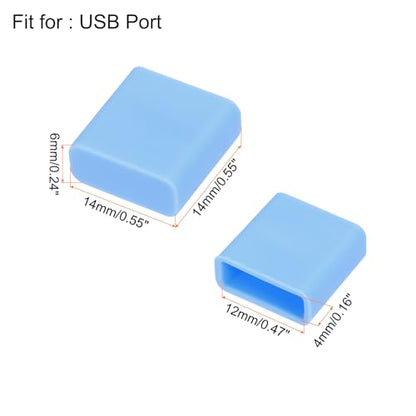 uxcell 40pcs USB Male Port Silicone Protectors Anti Dust Cap Cover Blue - color: Blue
