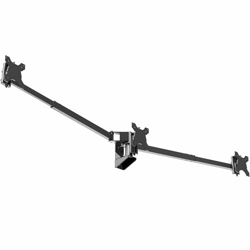 VIVO Premium Triple Monitor Wall Mount for 3 Screens up to 22 lbs, Fits up to 38 inch Ultrawides on Center Bracket, Adjustable Telescoping Arms, Flush Wall Setup, Black, MOUNT-TS03C - size: up to 38", style: Triple mount