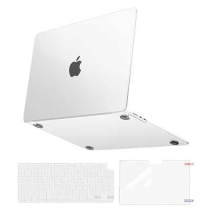 MOSISO Compatible with MacBook Air 15 inch Case M5 M4 M3 M2, Matte Clear | 3 in 1 Kit Crack-Resistant&Fingerprints-Resistant Hard Shell Cover for 2026-2023 A3448 A3241 A3114 A294 - color: Matte Clear