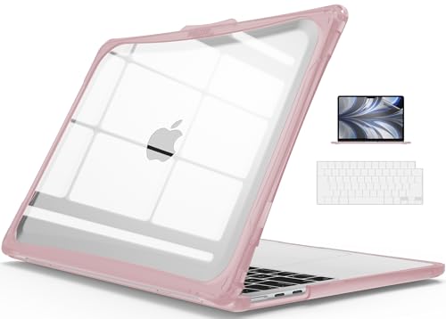 IBENZER Hexpact Protective MacBook Air 13 inch Case M5 2026 M4 2025 M3 M2 2024-2022 A3449 A3240 A3113 A2681, Heavy Duty Case & KeyboardCover & ScreenFilm, Pinkish, HPE-KK-PKSH+2 - color: Pinkish