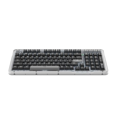 Logitech Alto Keys K98M Wireless Mechanical Gasket Keyboard - Graphite | Customizable, clicky, vibration absorbing gasket, white backlit keys, Bluetooth, USB-C charging, for PC, Mac, Laptops - color: Graphite