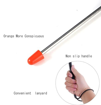 Telescopic Teacher Pointer Telescoping Pointer Stick for Classroom Presentation Pointer Teacher Pointer Stick (Orange Black, Extendable 47 Inch)