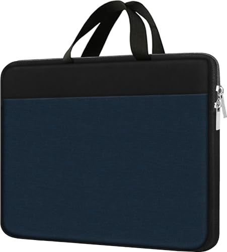 Laptop Sleeve, Travel 15.6 inch Laptop Case Handbag Shockproof Protective Computer Cover Carrying Bag Briefcase for 15" 15.6" HP Asus Acer Dell Lenovo Laptop Notebook Ultrabook, (Black/Deepblue) - color: Black/Deepblue, size: 15.6 inch
