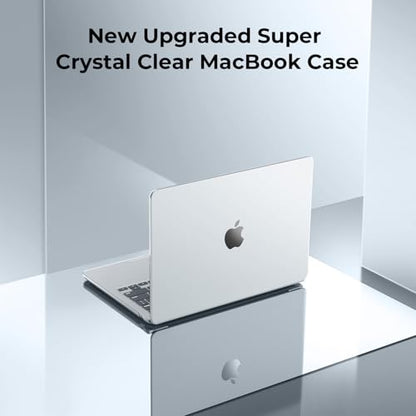EooCoo Compatible with MacBook Air 13 inch Case M5 2026-2022 M4 M3 M2 A3449 A3240 A3113 A2681, Fit Like a Glove, Scratch Resistant Protective Hard Shell Cover for Mac Air 13.6", Crystal Clear - color: Crystal Clear, size: MacBook Air 13.6 inch