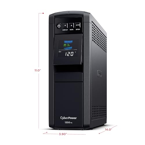 CyberPower CP1350PFCLCD PFC Sinewave UPS Battery Backup and Surge Protector - size: 1350VA, style: Mini-Tower