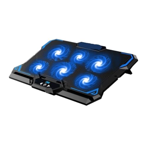 17inch Gaming Laptop Cooler Six Fan Led Screen Two USB Port 2600RPM Laptop Cooling Pad Notebook Stand for Laptop(B) - color: B