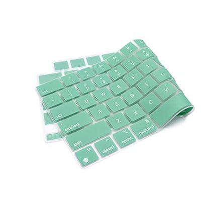 Se7enline Compatible with MacBook Keyboard Cover Skin for Mac Neo & Air 13/15 & Pro 14/16 inch (M5 M4 M3 M2 M1 A18 Pro) 2026/2025/2024/2023/2022/2021 Silicone Waterproof Dustproof Durable,Aqua Green - color: Aqua Green