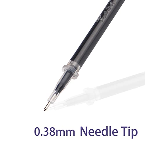 Gel Ink Rollerball Stylus Pen - 18 Pack,0.38mm Gel Pen Extra Fine Point,2 in 1 Capacitive Stylus Pen,Black Ink,Writing Smoothly for Office,Business,Gift,Metal Gold Clip - color: 0.38mm-18Pack-Black