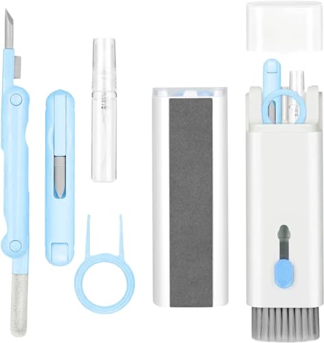 7-in-1 Electronic Cleaner Kit,Keyboard Cleaner,Laptop Cleaner Kit for Monitor, Cell Phone, Headset, Laptop Camera Lens (Blue) - color: Blue