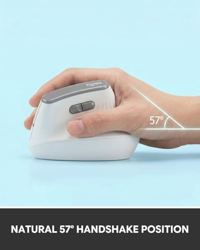 Ergonomic Mouse, Wireless Bluetooth Vertical Mouse with 3-Device Connectivity, 2.4GHz USB-A Receiver, Quiet Clicks, 7 Buttons, Adjustable DPI, Right Hand, for Windows Mac Laptop PC - color: Snow White