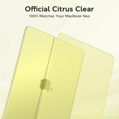 B BELK for MacBook Neo Case 13 inch 2026 | (A18 Pro, Model A3404) | 1:1 Precision Fit | Official Citrus Clear | Matte Hard Shell Case | Scratch & Fingerprint Resistant for MacBook Neo 13 inch Case - color: Citrus Clear