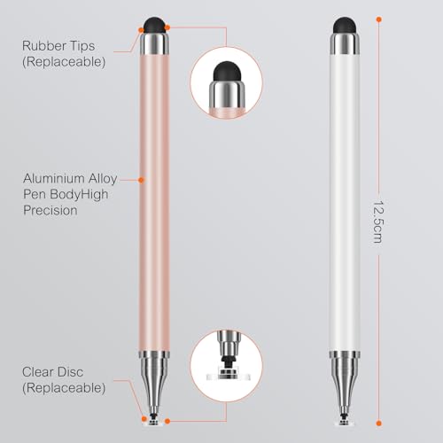 3PCS Tablets Stylus Pen for All Touchscreen Devices with Precision Disc Tip | 2-in-1 Universal Stylus Compatible with Android, Phone, and Nintendo Switch, Perfect for Writing, Drawing, and Note-Taking