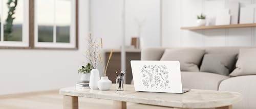Laptop Skin Sticker Cover Decal - Flower Decal - Universal Size - Fits All laptops up to a 16” Diagonal Size | Easy to Apply, Remove and Change Styles (Black Flowers) - style: Black Flowers