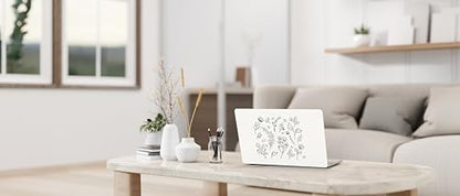 Laptop Skin Sticker Cover Decal - Flower Decal - Universal Size - Fits All laptops up to a 16” Diagonal Size | Easy to Apply, Remove and Change Styles (Black Flowers) - style: Black Flowers