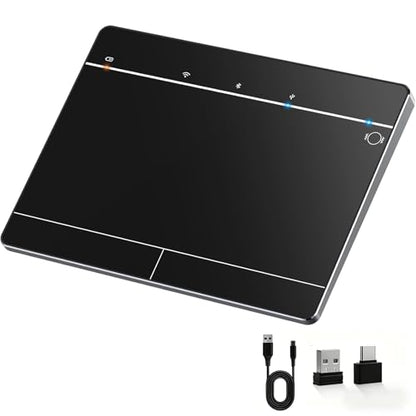 Wireless Bluetooth Trackpad for Windows 10/11, Supports 3 Connection Modes, High-Precision Multi-Gesture Touchpad, Compatible with PC Laptop Computer - color: Black