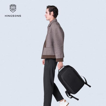 Kingsons 15.6 Inch Laptop Compartment Backpack for Men,Waterproof Slim Durable Business Backpack for Work，Travel (KS25458-Blue-US-1) - color: Ks25458-blue-us-1