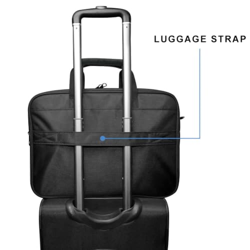 KROSER Laptop Bag Expandable Lightweight Briefcase for 17.3" Laptop Premium Business Work Bag Water-Repellent Messenger Bag for Travel/Women/Men-Black