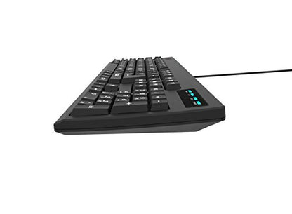 New 104-Key Large Print USB Wired 7ft, Spill-Resistant, Sleek Black, Durable Keyboard for Laptop, Mac, TV, and Computer (Black) - color: Black