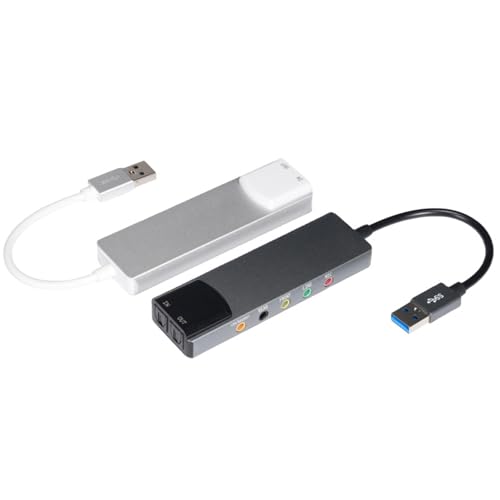 USB External Sound Card with SPDIF Digital Sound for 5.1 & 7.1 Surround Sound Systems, Aluminum Body - color: Silver