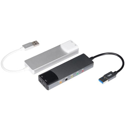 USB External Sound Card with SPDIF Digital Sound for 5.1 & 7.1 Surround Sound Systems, Aluminum Body - color: Silver