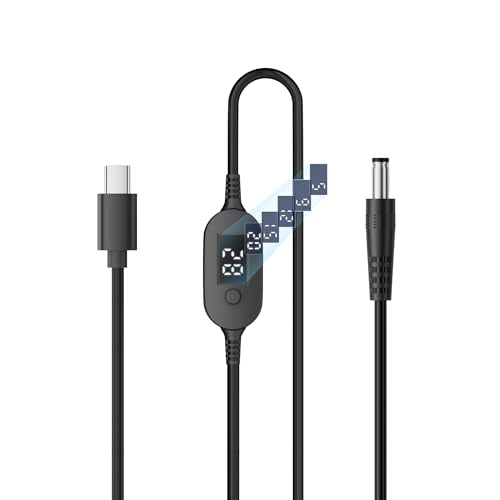 100W PD Power Charger USB C to DC Adapter, Barrel PD Trigger Cable, USB-C to DC 5V 9V 12V 15V 20V Adapter Cable with LED Display, for Netbook, Tablets, Led Light, Lamps, Routers (5.5 * 2.5mm) - style: Default USB Type-C to DC 5.5*2.5mm