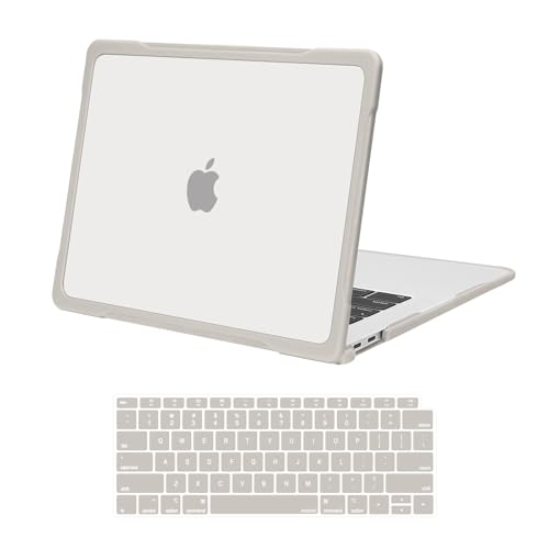 MOSISO Compatible with MacBook Air 13 inch Case M1 2018-2021, Khaki | Reduces-Fingerprints with Soft TPU Bumper Shell&Keyboard Cover for MacBook Air 13.3 M1, 2021 2020 2019 2018 A2337 A2179 A1932 - color: Khaki