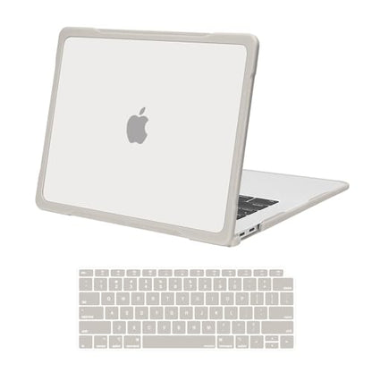 MOSISO Compatible with MacBook Air 13 inch Case M1 2018-2021, Khaki | Reduces-Fingerprints with Soft TPU Bumper Shell&Keyboard Cover for MacBook Air 13.3 M1, 2021 2020 2019 2018 A2337 A2179 A1932 - color: Khaki