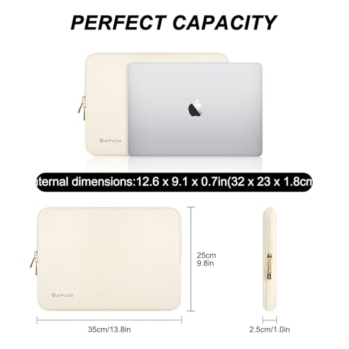 ARVOK Laptop Sleeve Case,Waterproof Notebook Cover for MacBook Air MacBook Pro inch, Computer Carrying Bag - color: White, size: 15 inch