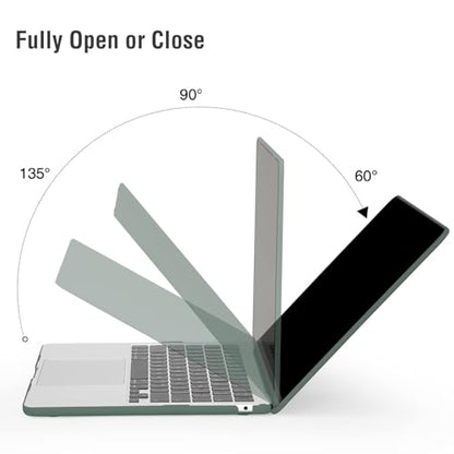 EooCoo Compatible with MacBook Air 15 inch Case M5 2026 2025 2024 2023 M4 M3 M2 Model A3448 A3241 A3114 A2941, Frosted Matte Finish, Stylish Protective Hard Shell Laptop Cover, Matte Midnight Green - color: Matte Midnight Green