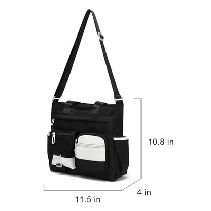 Phaoullzon Kawaii Messenger Bag Cute Purse Girls/Teens Crossbody Tote for Work - color: Black, style: Medium