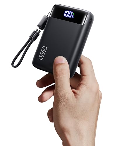 INIU Portable Charger, Smallest 20000mAh 22.5W Fast Charging Power Bank | USB-C Cable, Flight-Safe, Travel Essentials, Flashlight, Battery Pack for iPhone 17 Samsung Xiaomi Google, Mini Size - color: Black